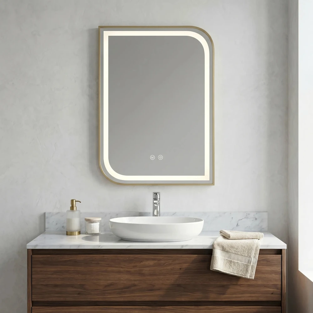rea Veidrodis LED ZONE 80X60 GOLD BRUSH
