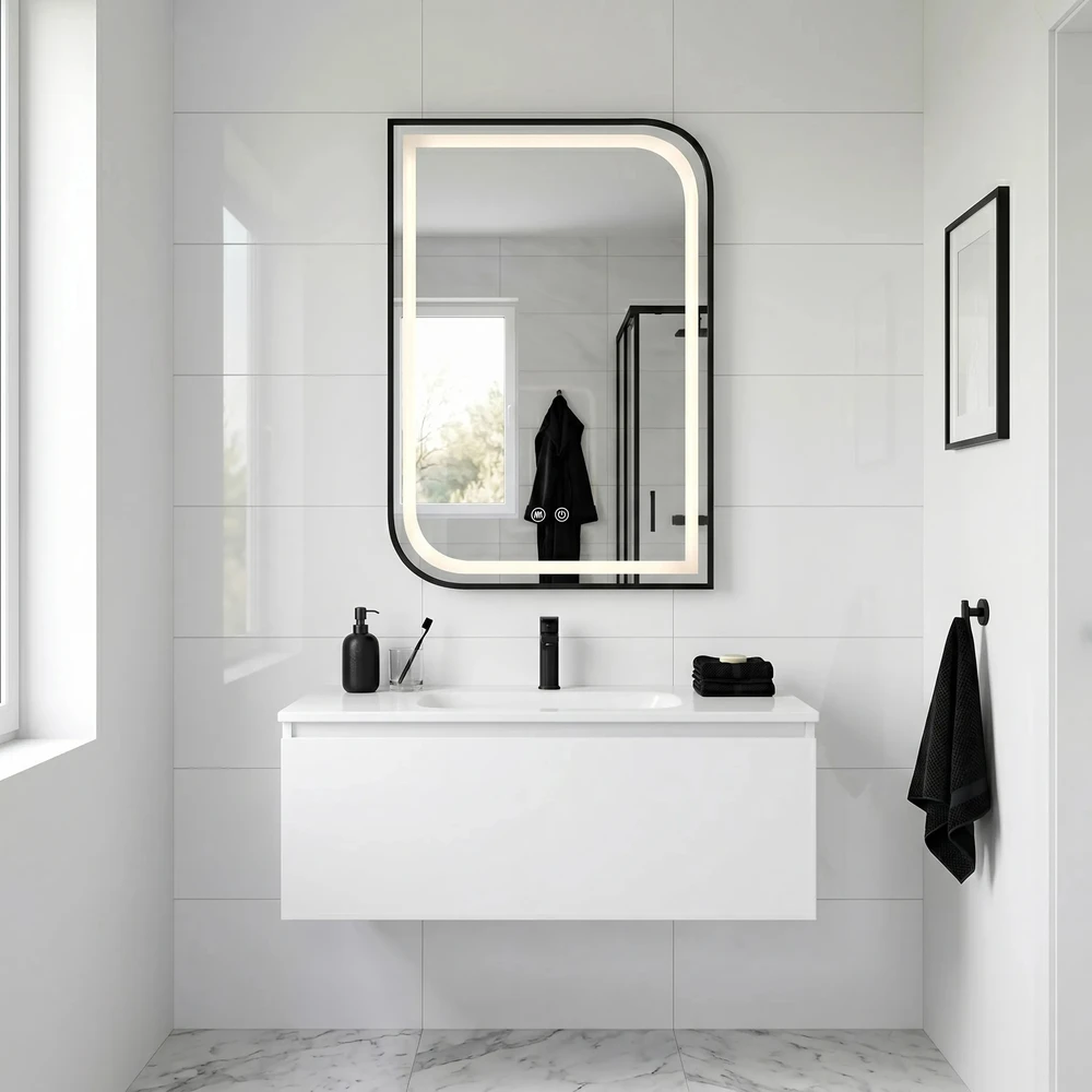 rea Veidrodis LED ZONE 80X60 Juodas
