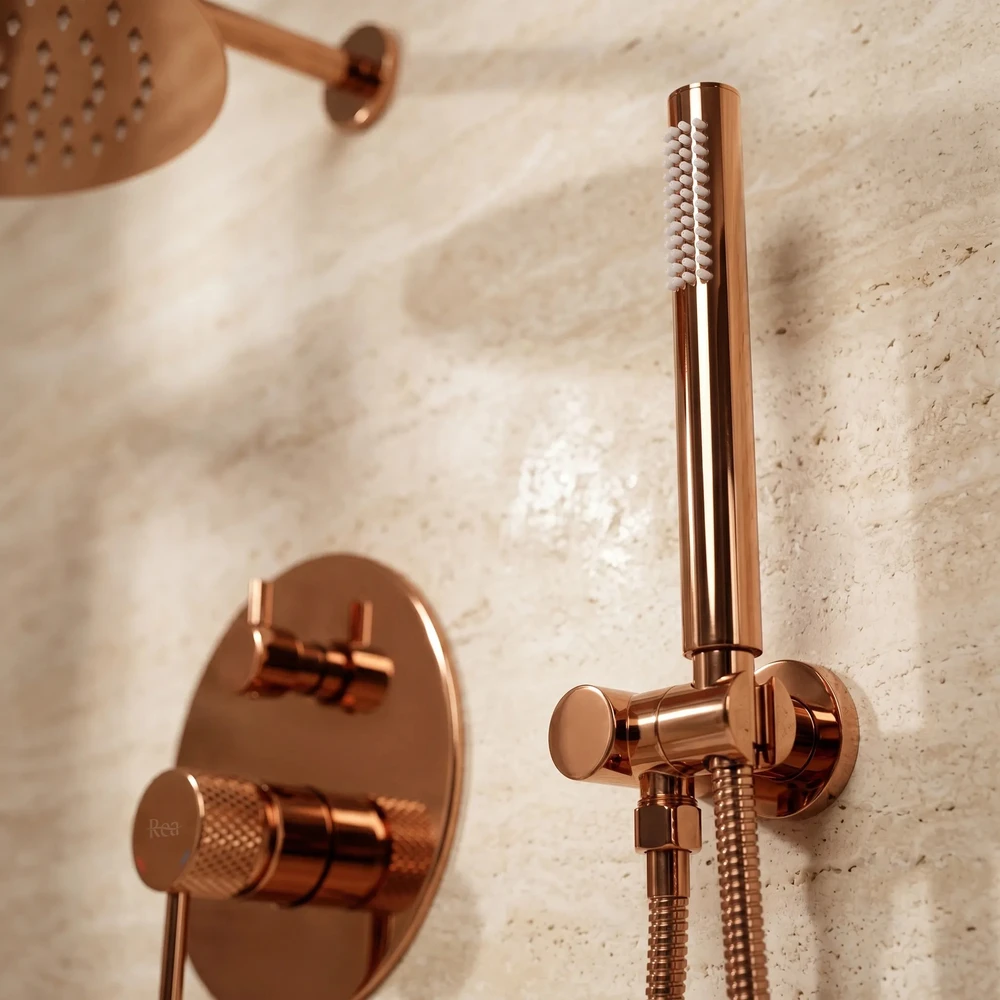 Rea Venti Copper juodas paslėptas dušo rinkinys + DĖŽUTĖ