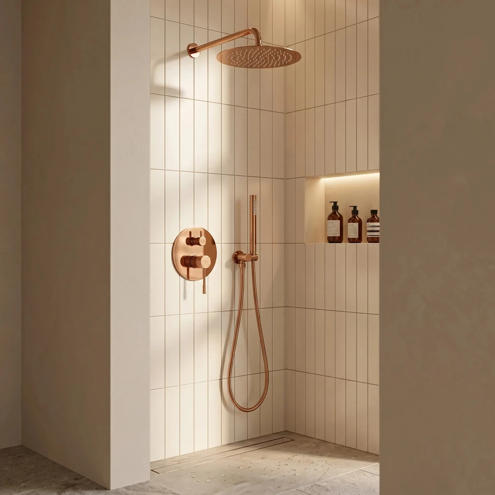 Rea Venti Copper juodas paslėptas dušo rinkinys + DĖŽUTĖ