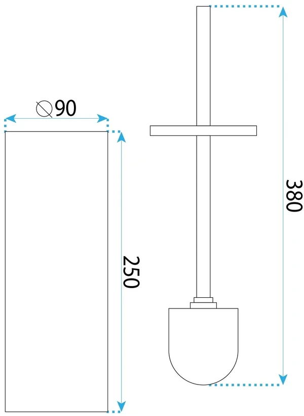 rea Wc Šepetėlis Metalinis B106 Copper
