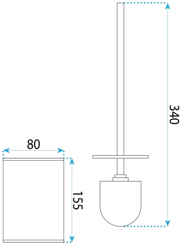 rea Wc Šepetėlis Metalinis B110 Matt Juodas