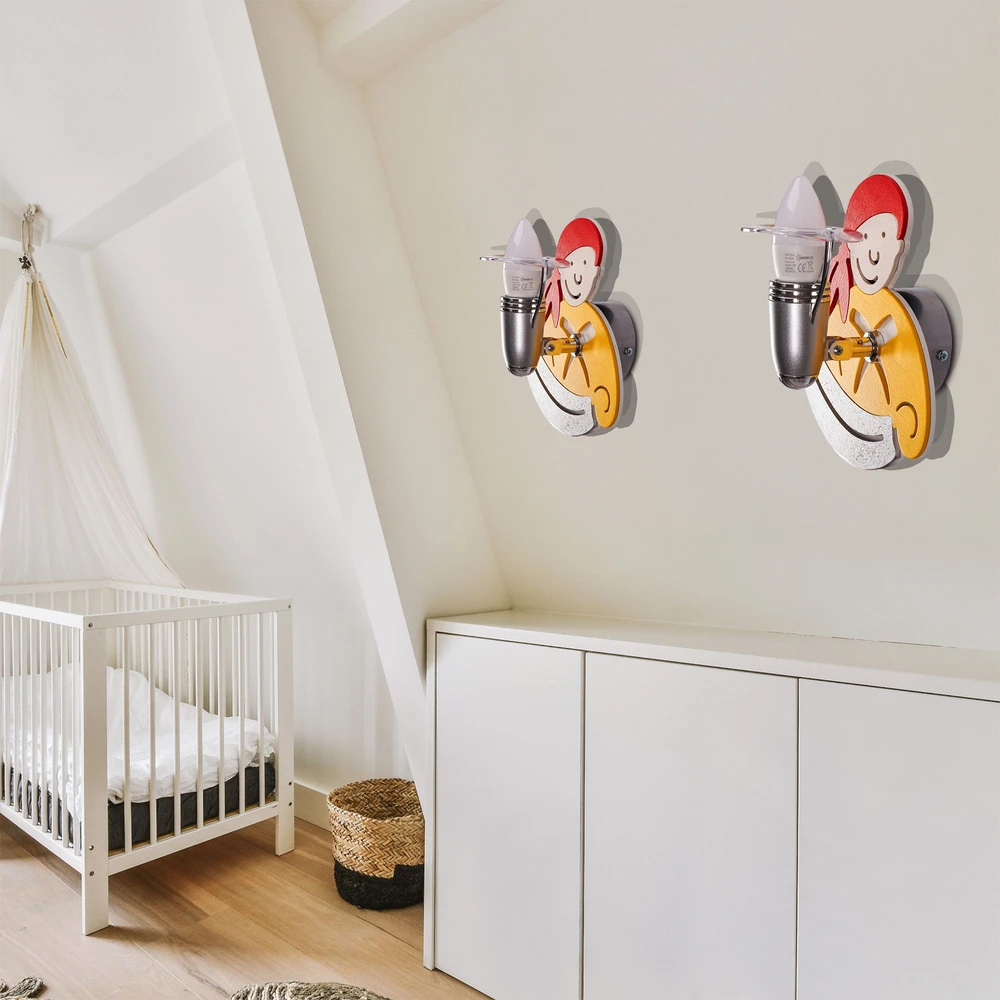 Sieninis šviestuvas Toolight LED SIENINĖ LAMPA PIRATE Geltonas 4717