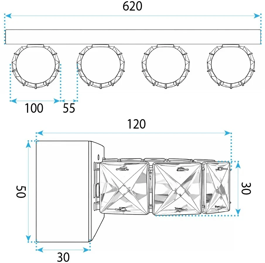 Sieninis šviestuvas Toolight Sieninė lempa LED APP1940-4W CHROME