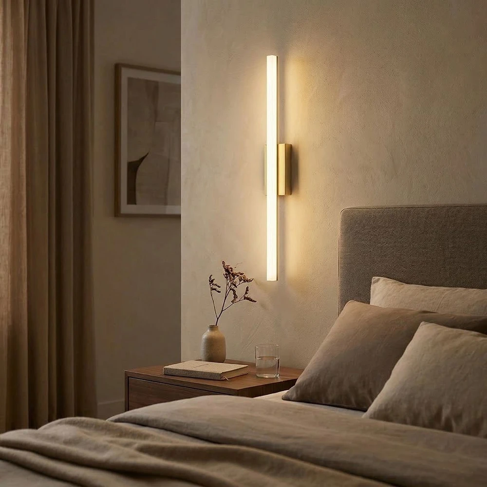 Sieninis šviestuvas Toolight Sieninė lempa LED 80CM APP1853-1W BRUSH GOLD