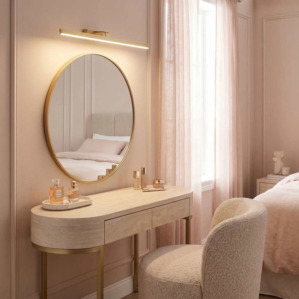 Sieninis šviestuvas Toolight Vonios sieninis LED šviestuvas SWE009-1W 73cm BRUSH GOLD