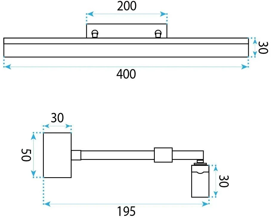 Sieninis šviestuvas Toolight Vonios sieninis LED šviestuvas APP1878-1W 40cm Juodas