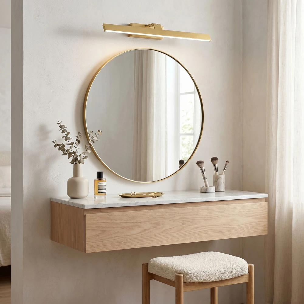 Sieninis šviestuvas Toolight Vonios sieninis LED šviestuvas SWE008-1W 58cm BRUSH GOLD