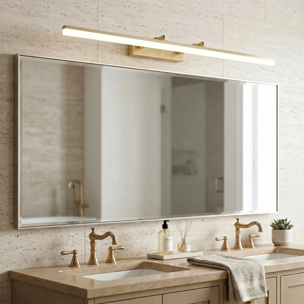 Sieninis šviestuvas Toolight Vonios sieninis LED šviestuvas APP1877-1W 80cm BRUSH GOLD