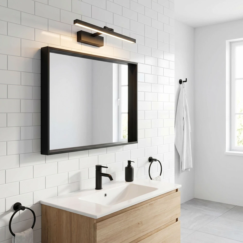 Sieninis šviestuvas Toolight Vonios sieninis LED šviestuvas APP1866-1W 40 cm Juodas