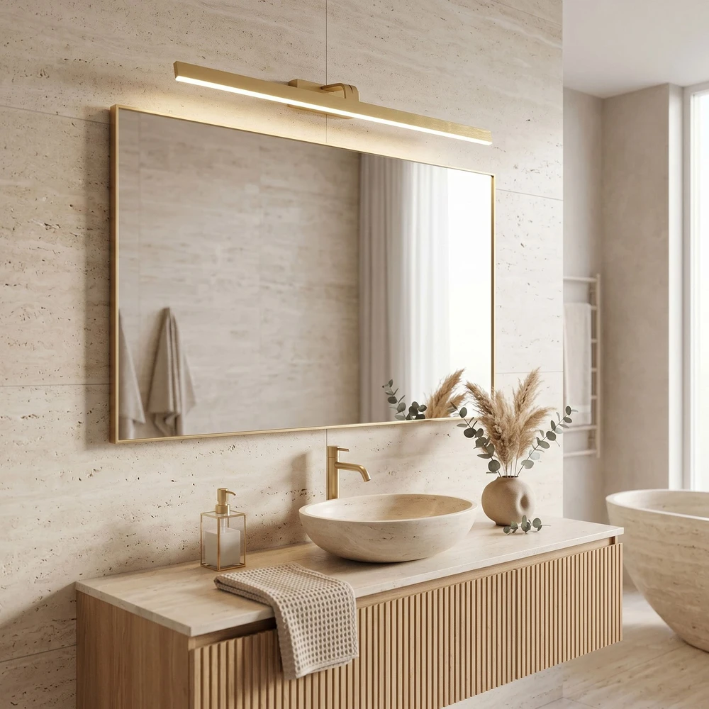 Sieninis šviestuvas Toolight Vonios sieninis LED šviestuvas SWE009-1W 73cm BRUSH GOLD