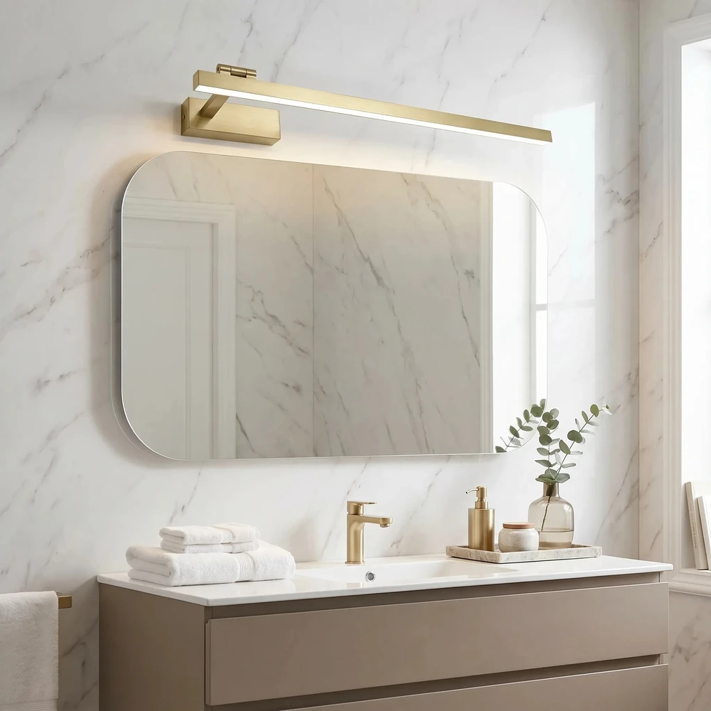 Sieninis šviestuvas Toolight Vonios sieninis LED šviestuvas SWE033-1W 80cm BRUSH GOLD
