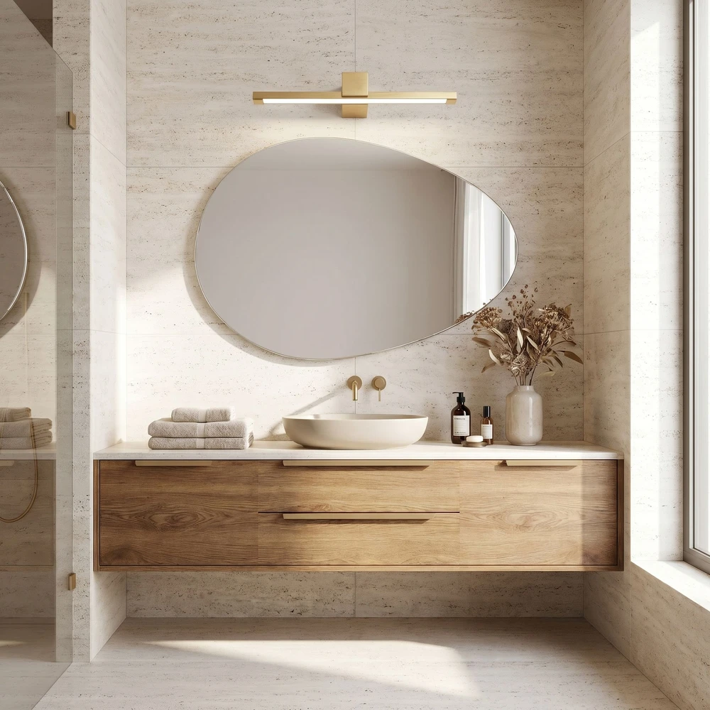 Sieninis šviestuvas Toolight Vonios sieninis LED šviestuvas SWE047-1W 60cm GOLD BRUSH