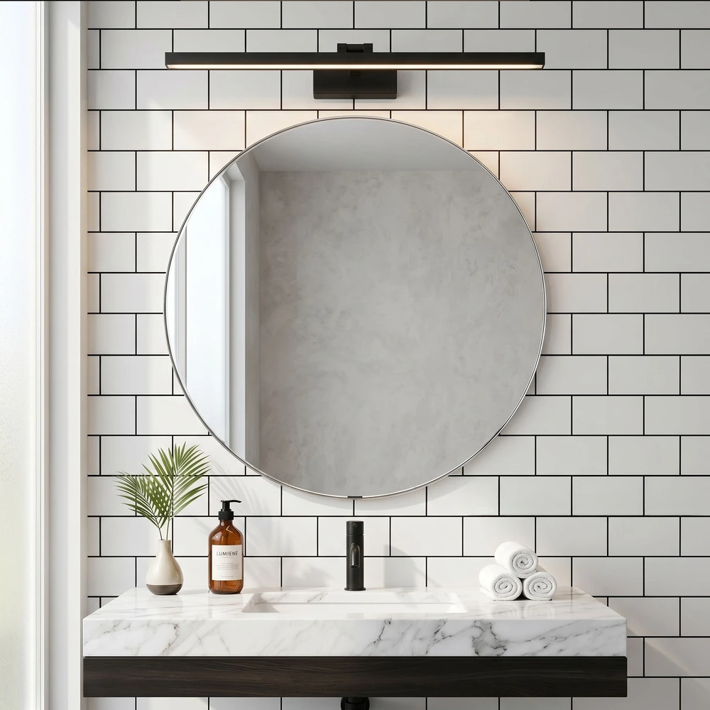Sieninis šviestuvas Toolight Vonios sieninis LED šviestuvas APP1868-1W 80 cm Juodas