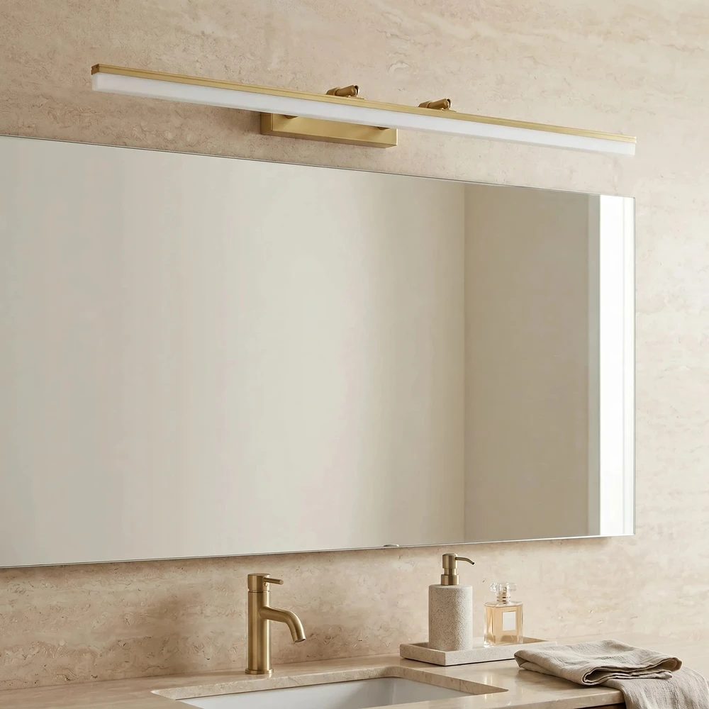 Sieninis šviestuvas Toolight Vonios sieninis LED šviestuvas APP1877-1W 80cm BRUSH GOLD