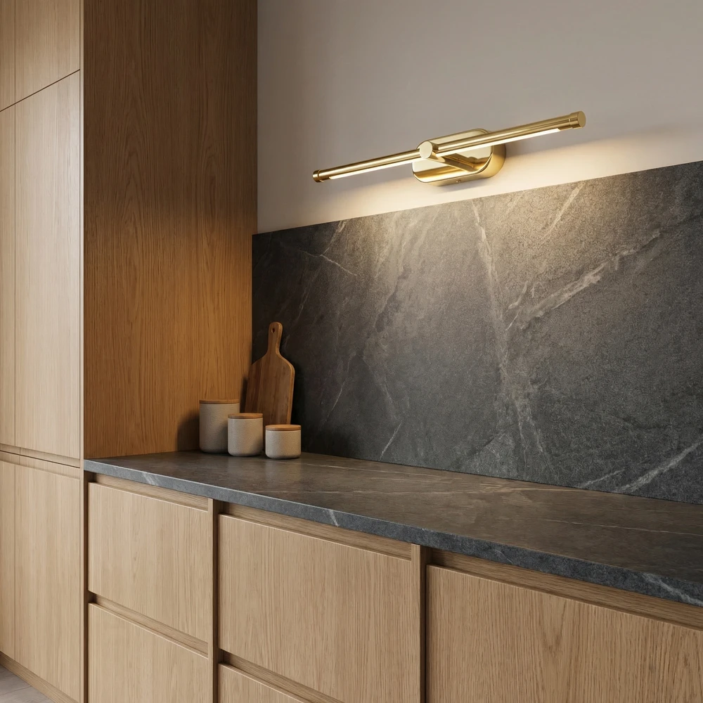 Sieninis šviestuvas Toolight Vonios sieninis LED šviestuvas APP1889-1W 40 cm GOLD