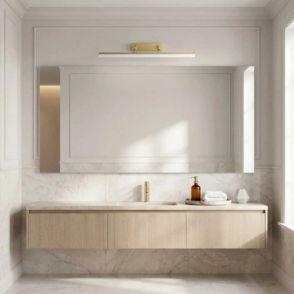 Sieninis šviestuvas Toolight Vonios sieninis LED šviestuvas APP1876-1W 60cm BRUSH GOLD