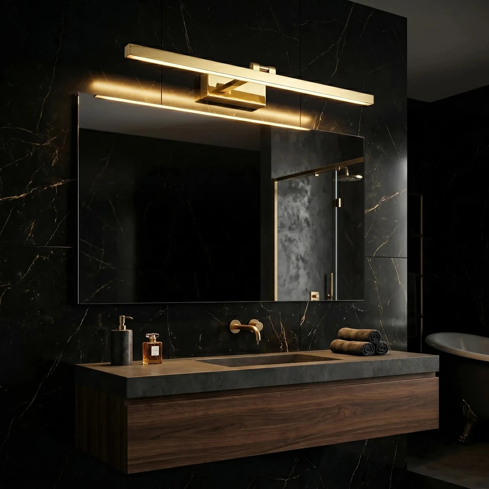 Sieninis šviestuvas Toolight Vonios sieninis LED šviestuvas APP1862-1W 80 cm GOLD