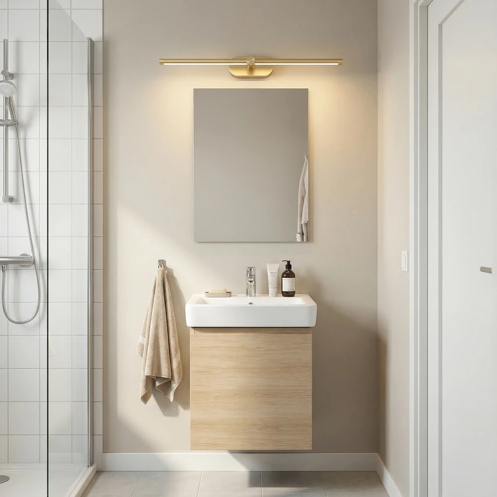 Sieninis šviestuvas Toolight Vonios sieninis LED šviestuvas APP1893-1W 60 cm BRUSH GOLD