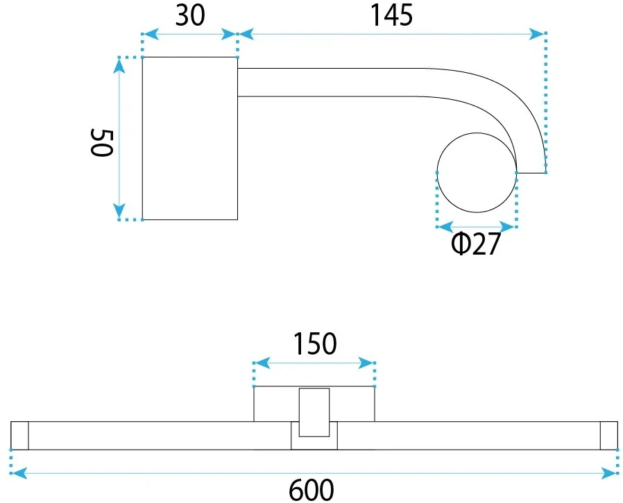 Sieninis šviestuvas Toolight Vonios sieninis LED šviestuvas APP1884-1W 60cm GOLD