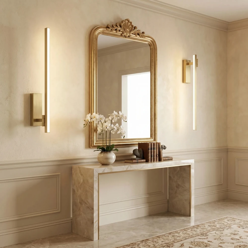 Sieninis šviestuvas Toolight Vonios sieninis LED šviestuvas SWE032-1W 60cm BRUSH GOLD