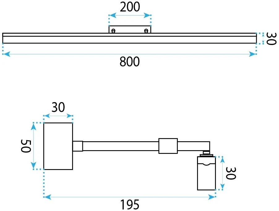 Sieninis šviestuvas Toolight Vonios sieninis LED šviestuvas APP1871-1W 80cm CHROME