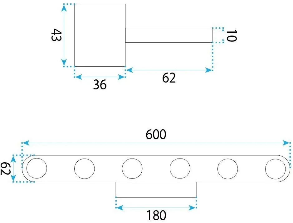 Sieninis šviestuvas Toolight Vonios sieninis LED šviestuvas SWE055-W Juodas