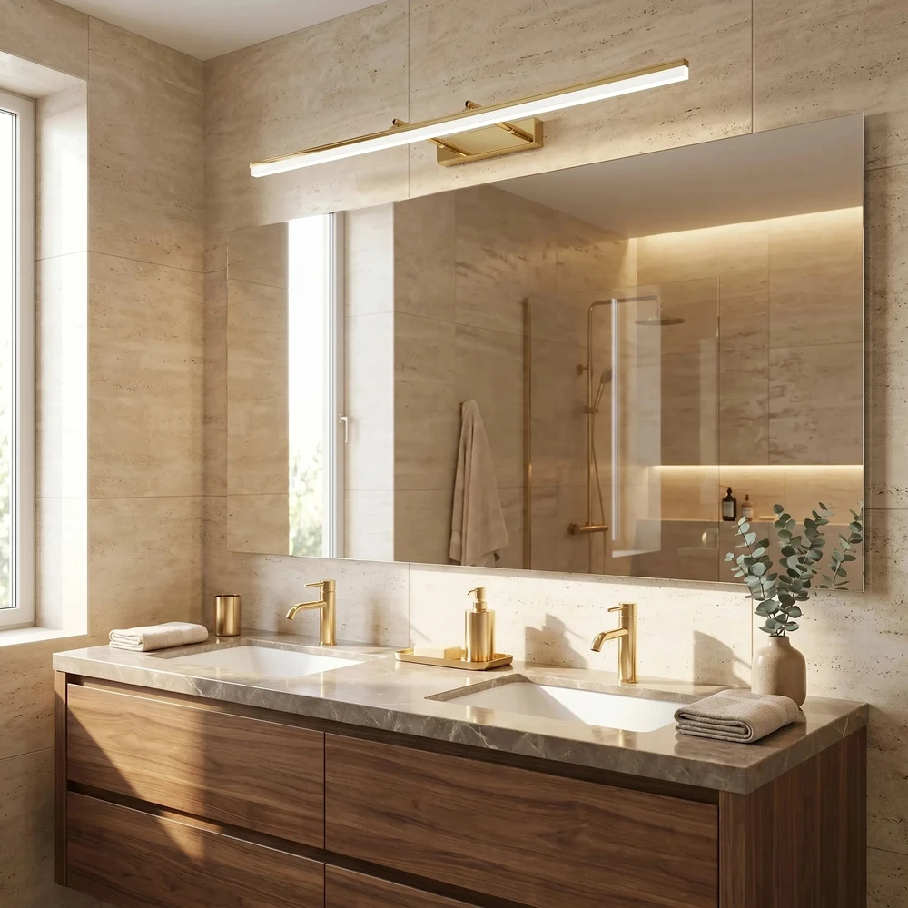Sieninis šviestuvas Toolight Vonios sieninis LED šviestuvas APP1874-1W 80cm GOLD