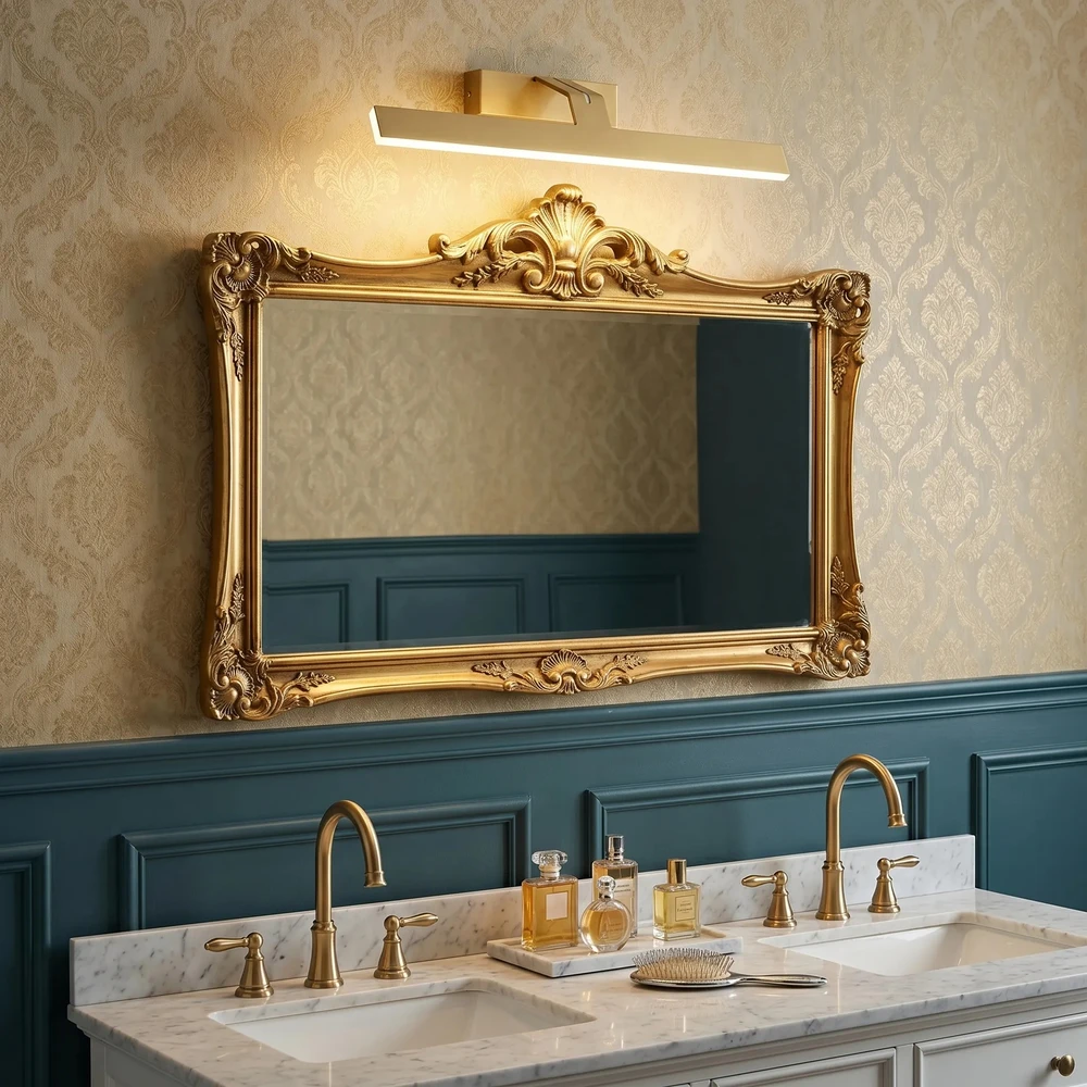 Sieninis šviestuvas Toolight Vonios sieninis LED šviestuvas SWE007-1W 43cm BRUSH GOLD