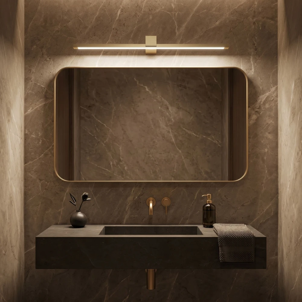 Sieninis šviestuvas Toolight Vonios sieninis LED šviestuvas SWE048-1W 80cm GOLD BRUSH