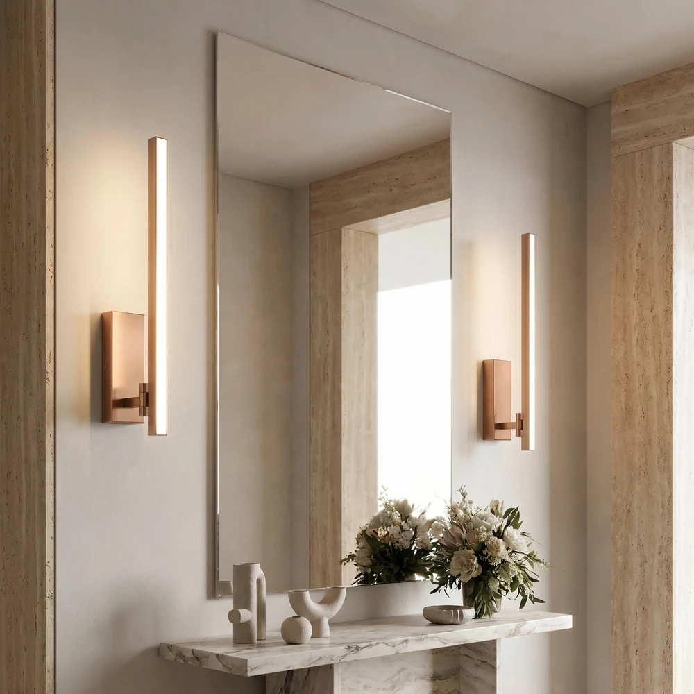Sieninis šviestuvas Toolight Vonios sieninis LED šviestuvas SWE038-1W 60cm BRUSH COPPER