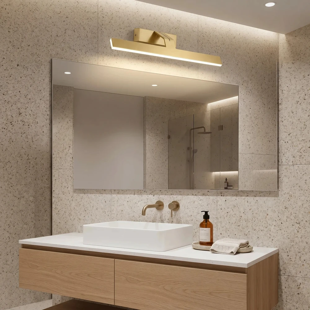 Sieninis šviestuvas Toolight Vonios sieninis LED šviestuvas SWE007-1W 43cm BRUSH GOLD