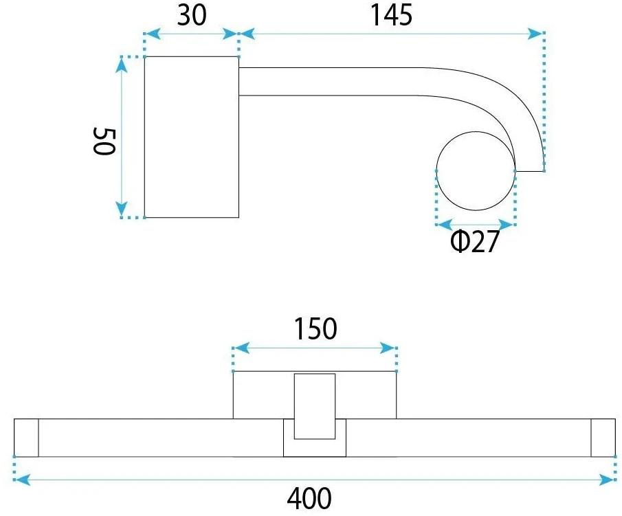Sieninis šviestuvas Toolight Vonios sieninis LED šviestuvas APP1887-1W 40cm Juodas