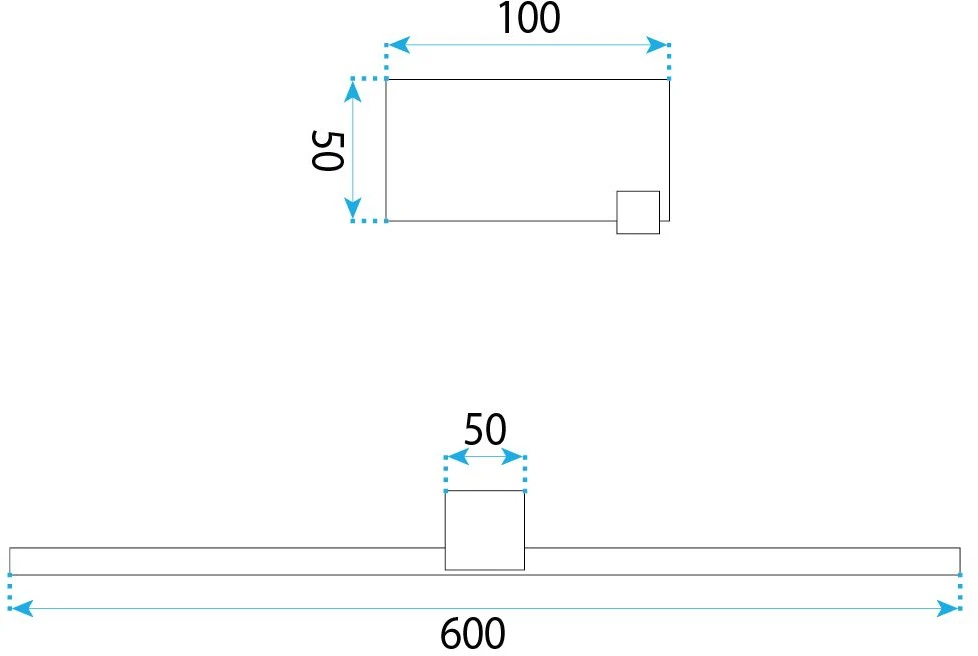 Sieninis šviestuvas Toolight Vonios sieninis LED šviestuvas SWE050-1W 60 cm Juodas