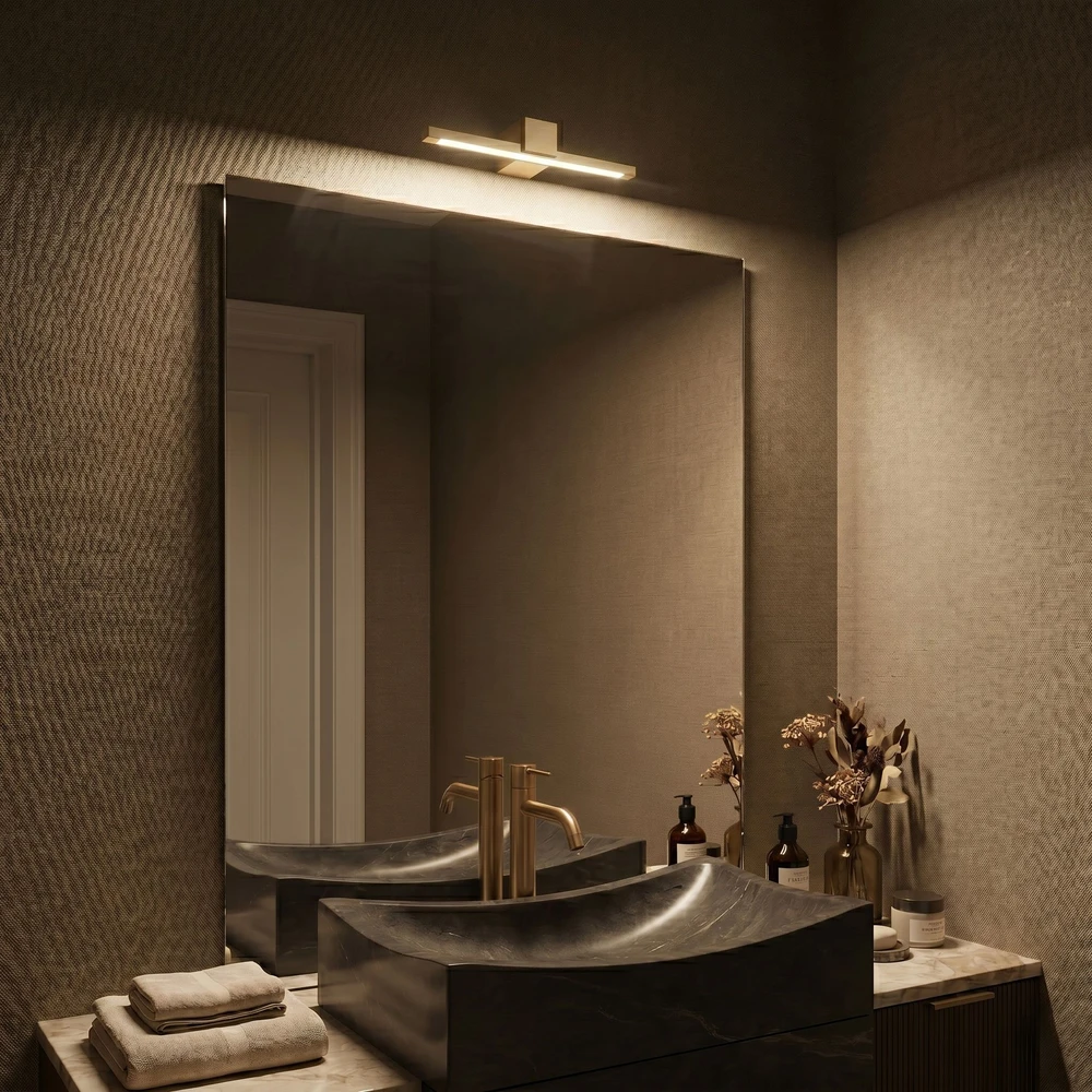 Sieninis šviestuvas Toolight Vonios sieninis LED šviestuvas SWE046-1W 40cm GOLD BRUSH
