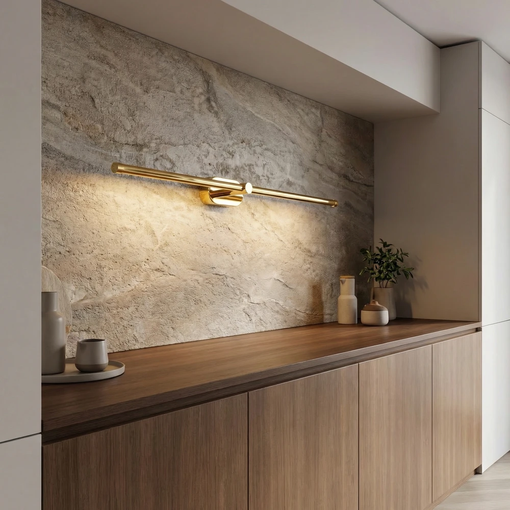 Sieninis šviestuvas Toolight Vonios sieninis LED šviestuvas APP1891-1W 80 cm GOLD
