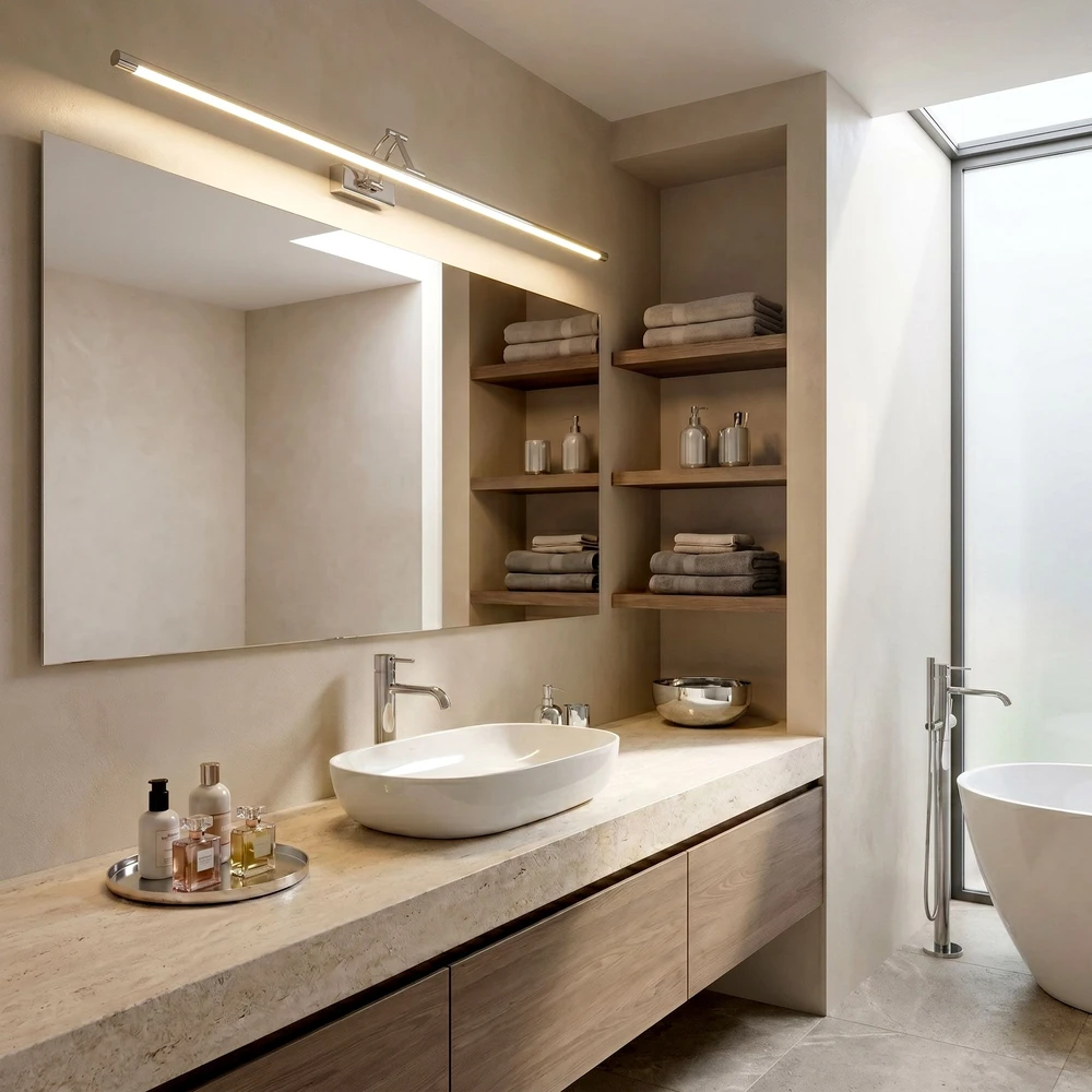 Sieninis šviestuvas Toolight Vonios sieninis LED šviestuvas SWE018-1W 80cm Chrome