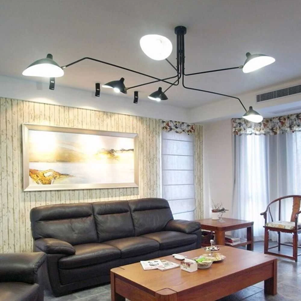 Toolight 6 porankių lubinis šviestuvas APP570-6C Juodas