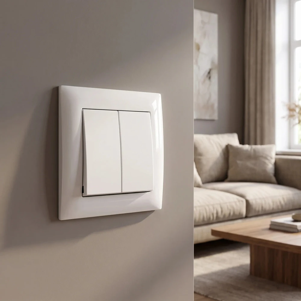 Toolight Dvigubas Jungiklis Oste Jnh007-w Baltas