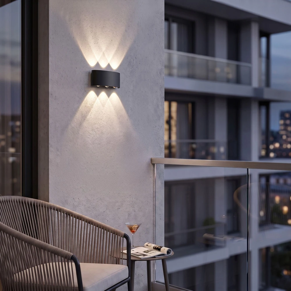 Toolight Fasado Sieninis Šviestuvas Led Jnh040-6g Juodas