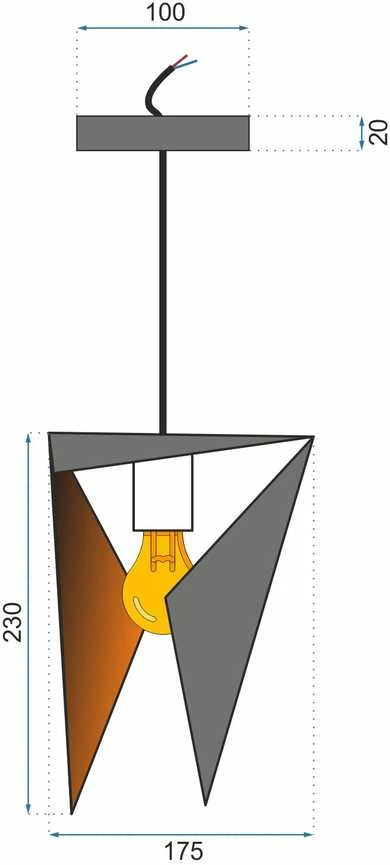 Pakabinamas šviestuvas Toolight GEOMEETRILINE KOLMNUKKULINE LAELAMP APP253-1CP MUST
