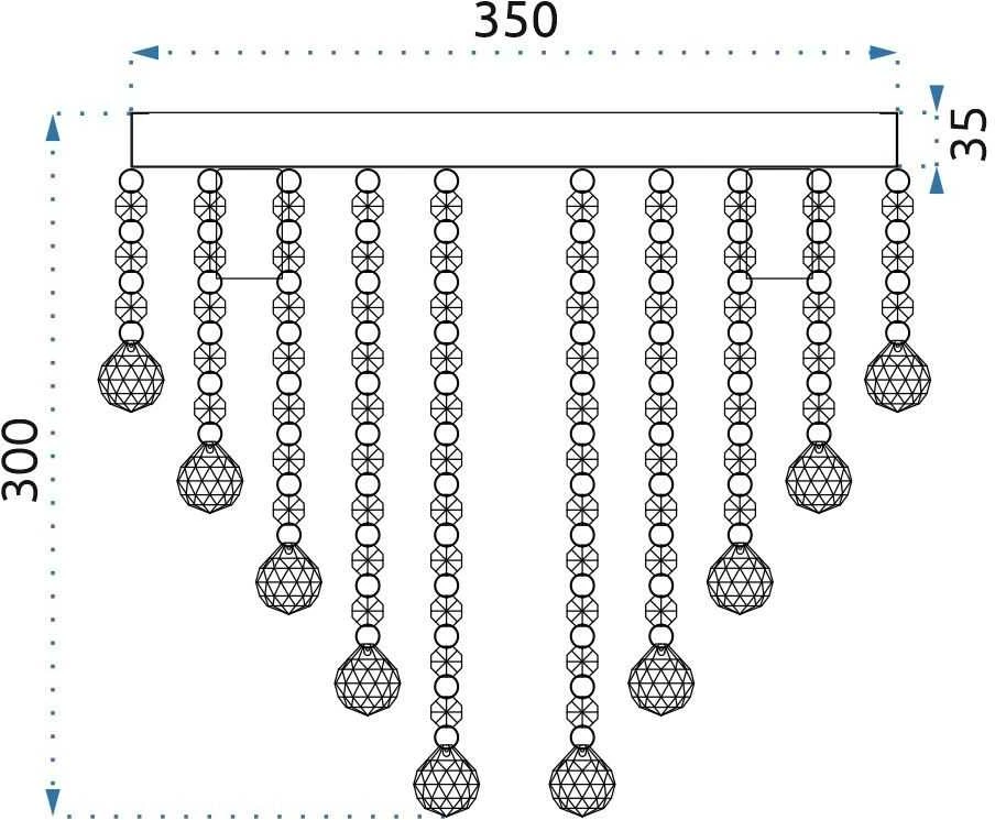 Pakabinamas šviestuvas Toolight Kristalinis lubinis šviestuvas Plafonas APP514-5C Cristal
