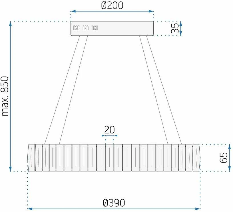 Pakabinamas šviestuvas Toolight Krištolinis LED lubinis šviestuvas APP1040-CP + nuotolinio valdymo pultas
