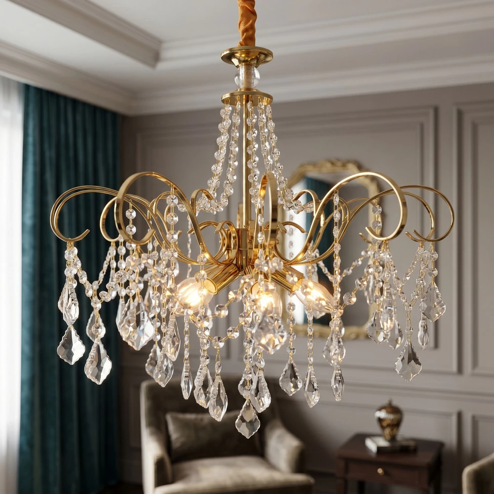 Toolight Krištolinis pakabinamas šviestuvas SWE081-CP 60cm GOLD