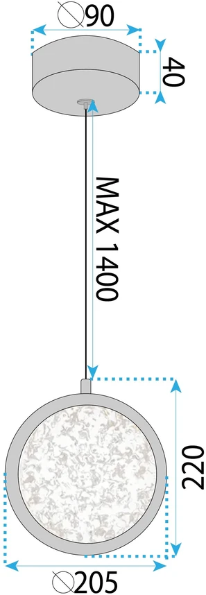 Toolight Krištolinis Pakabinamas Šviestuvas LED LHJ100-1CP Złota