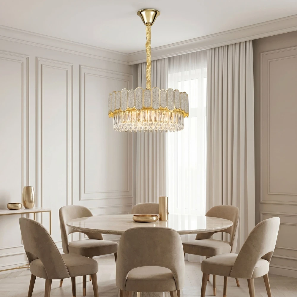 Toolight Krištolinis pakabinamas šviestuvas SWE107-CP 50cm GOLD