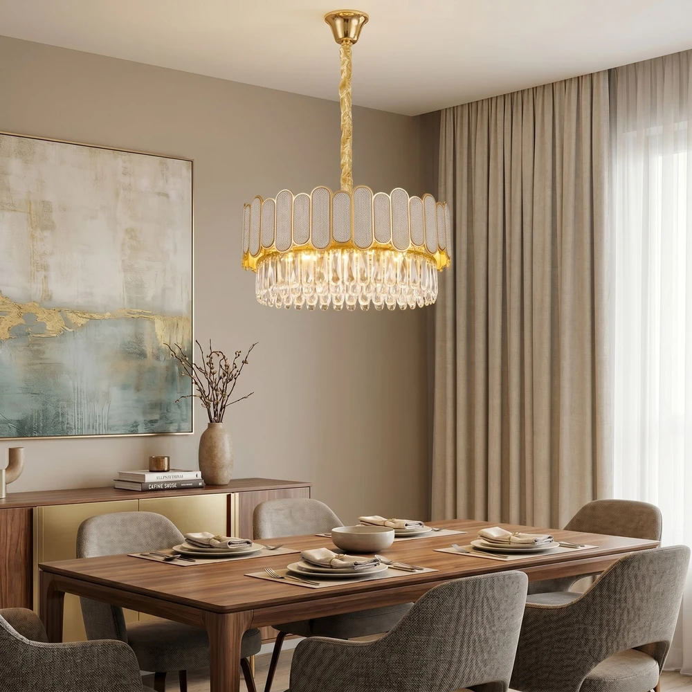 Toolight Krištolinis pakabinamas šviestuvas SWE107-CP 50cm GOLD