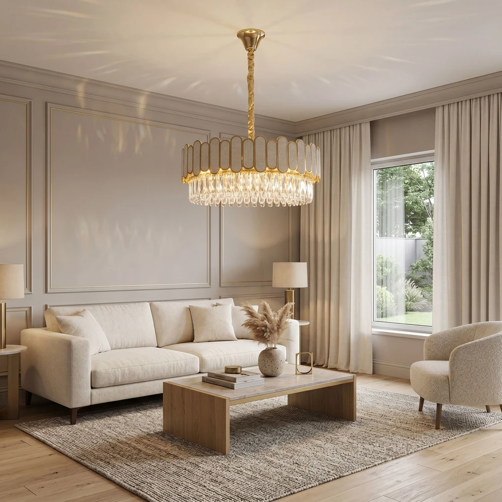 Toolight Krištolinis pakabinamas šviestuvas SWE107-CP 50cm GOLD