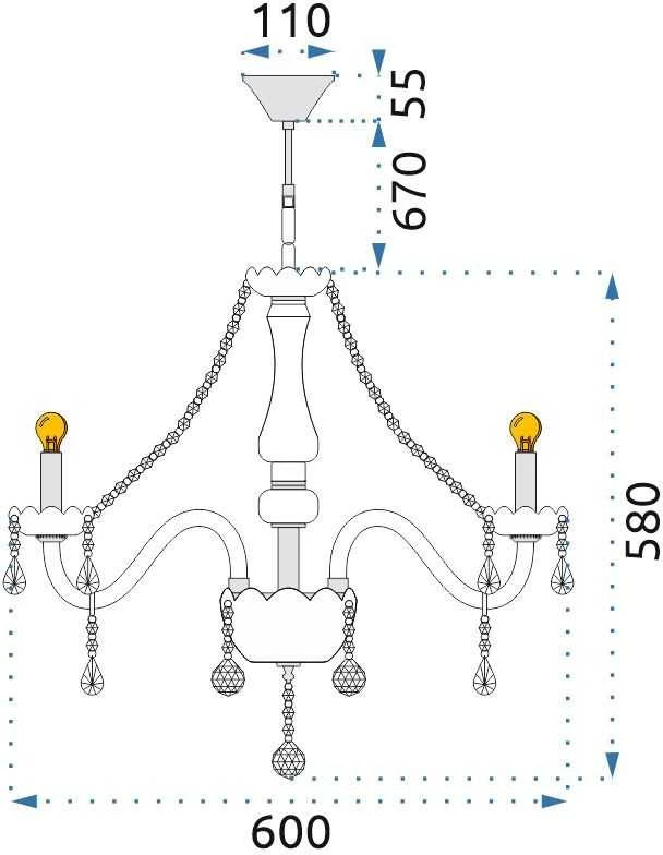 Pakabinamas šviestuvas Toolight Krištolo šviestuvas 300752