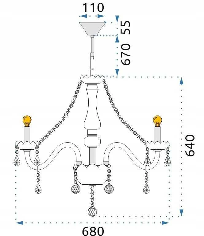 Pakabinamas šviestuvas Toolight Krištolo šviestuvo lempa 300750